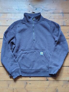 310-Carhartt Women’s Half-Zip Pullover Sweatshirt - Faded Purple